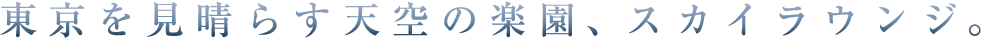 東京を見晴らす天空の楽園、スカイラウンジ。